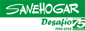 Logotipo de Sanehogar con el lema Desafío75 2024-2025 en color verde.